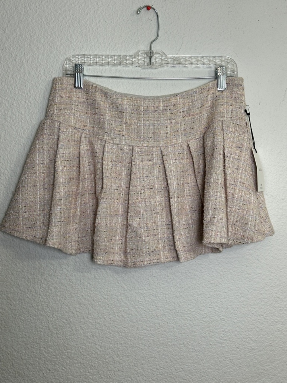Black Ibis Mini Skirt Pleated Tweed Skort Barbiecore Coquette Preppy Academia XL
